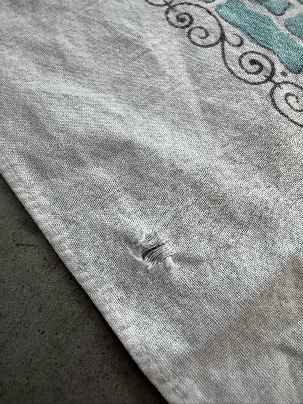 Vintage charming mid-century tablecloth featuring a rooster design with border